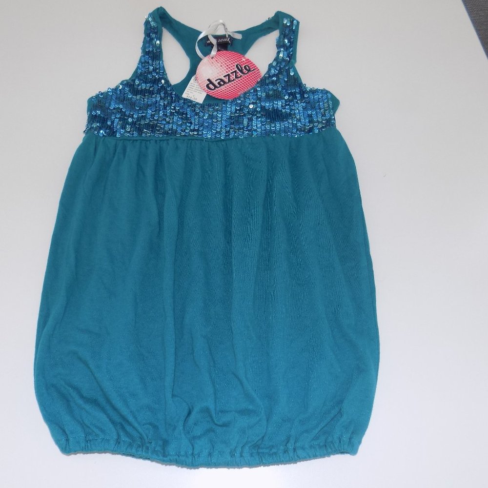 Wet Seal Sequined Turquoise Tank Top  Small